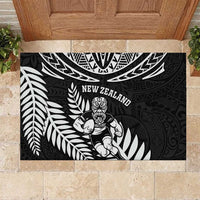 New Zealand Rugby Rubber Doormat Silver Fern Maori Pattern