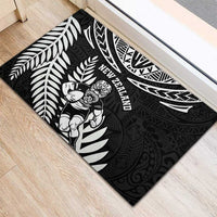 New Zealand Rugby Rubber Doormat Silver Fern Maori Pattern