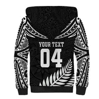 Custom New Zealand Rugby Sherpa Hoodie Silver Fern Maori Pattern DT04 - Polynesian Pride