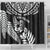 New Zealand Rugby Shower Curtain Silver Fern Maori Pattern