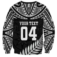 Custom New Zealand Rugby Sweatshirt Silver Fern Maori Pattern DT04 - Polynesian Pride