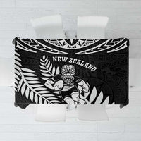 New Zealand Rugby Tablecloth Silver Fern Maori Pattern