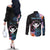 Personalised Hawaii Couples Matching Off The Shoulder Long Sleeve Dress and Long Sleeve Button Shirt Kanaka Maoli With Fish Hook