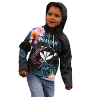 Personalised Hawaii Kid Hoodie Kanaka Maoli With Fish Hook