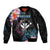 Personalised Hawaii Sleeve Zip Bomber Jacket Kanaka Maoli With Fish Hook