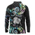 New Zealand Kiwi Bird Long Sleeve Polo Shirt Silver Fern Koru Paua Shell
