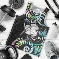 New Zealand Kiwi Bird Men Tank Top Silver Fern Koru Paua Shell