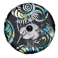 New Zealand Kiwi Bird Spare Tire Cover Silver Fern Koru Paua Shell