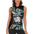 New Zealand Kiwi Bird Women Sleeveless Polo Shirt Silver Fern Koru Paua Shell