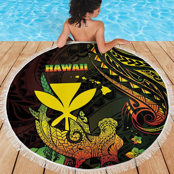 Hawaii Beach Blanket Kanaka Maoli Tribal Pattern main image 1