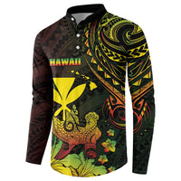 Personalised Hawaii Button Sweatshirt Kanaka Maoli With Hammerhead Shark