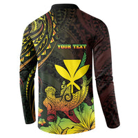 Personalised Hawaii Button Sweatshirt Kanaka Maoli With Hammerhead Shark