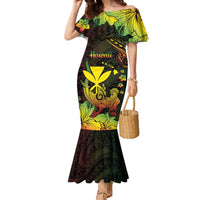 Personalised Hawaii Family Matching Mermaid Dress and Hawaiian Shirt Kanaka Maoli With Hammerhead Shark