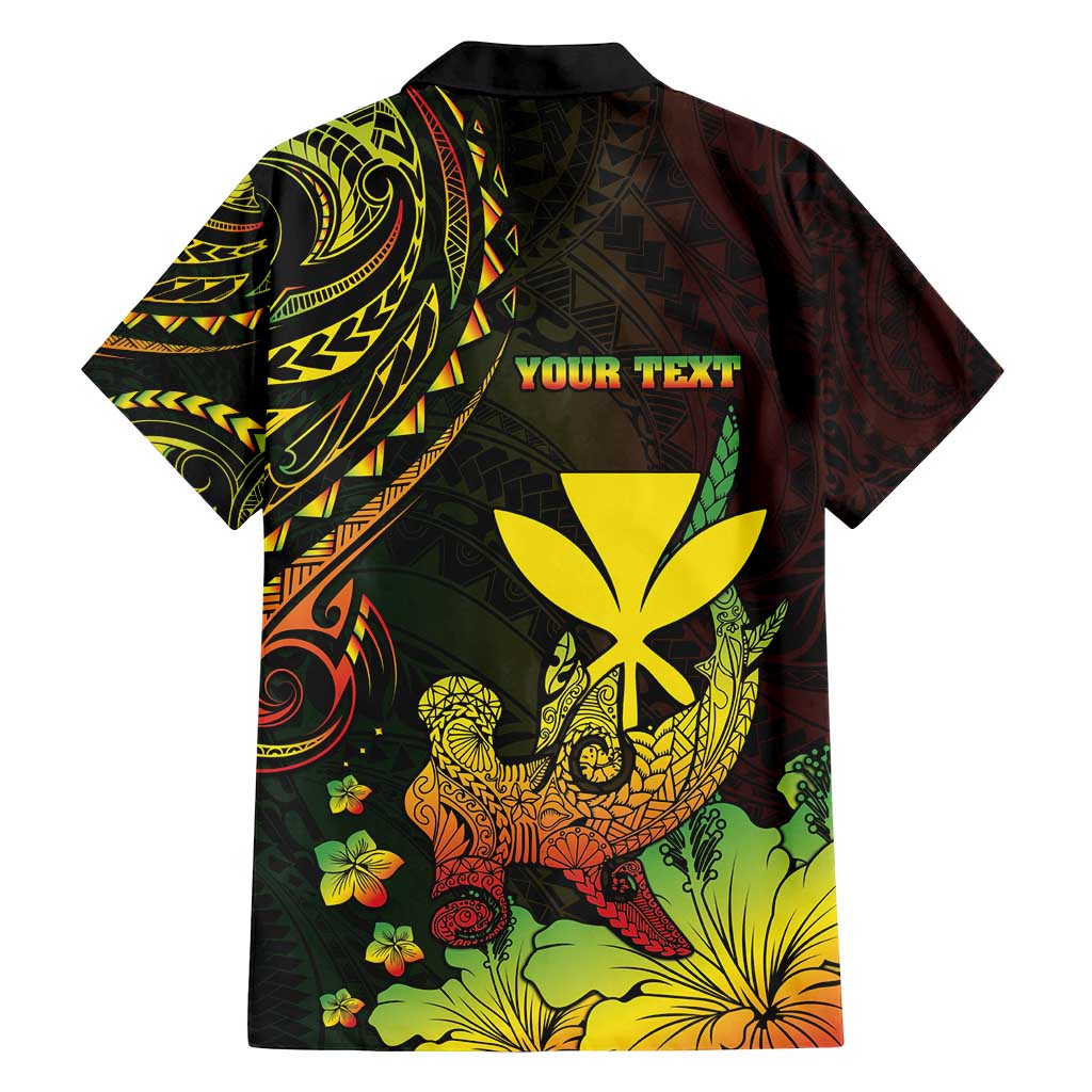 Personalised Hawaii Family Matching Tank Maxi Dress and Hawaiian Shirt Kanaka Maoli With Hammerhead Shark