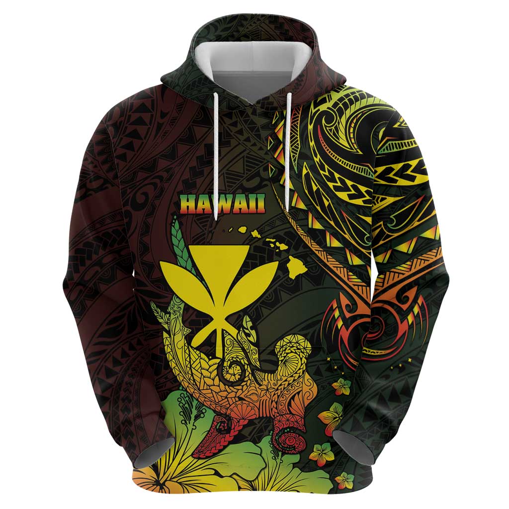 Personalised Hawaii Hoodie Kanaka Maoli With Hammerhead Shark
