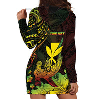 Personalised Hawaii Hoodie Dress Kanaka Maoli With Hammerhead Shark