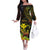 Personalised Hawaii Off The Shoulder Long Sleeve Dress Kanaka Maoli With Hammerhead Shark
