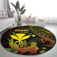 Hawaii Round Carpet Kanaka Maoli With Hammerhead Shark