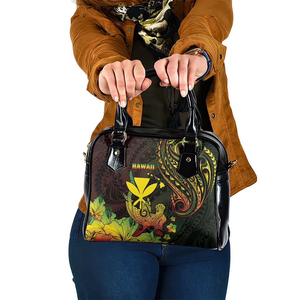 Hawaii Shoulder Handbag Kanaka Maoli With Hammerhead Shark DT04 One Size Black - Polynesian Pride