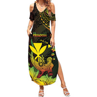 Personalised Hawaii Summer Maxi Dress Kanaka Maoli With Hammerhead Shark
