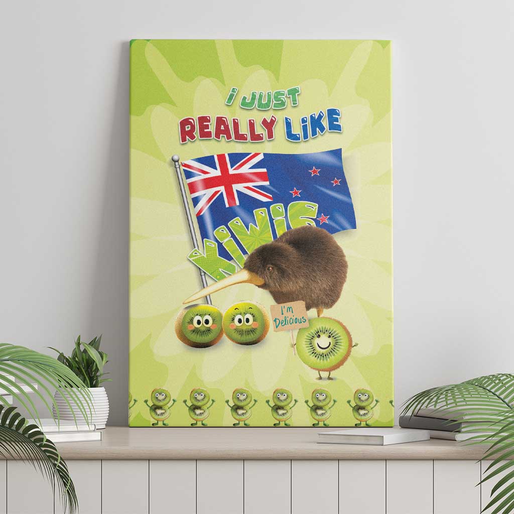 New Zealand Kiwi Canvas Wall Art I Just Really Like Kiwis DT04 - Polynesian Pride
