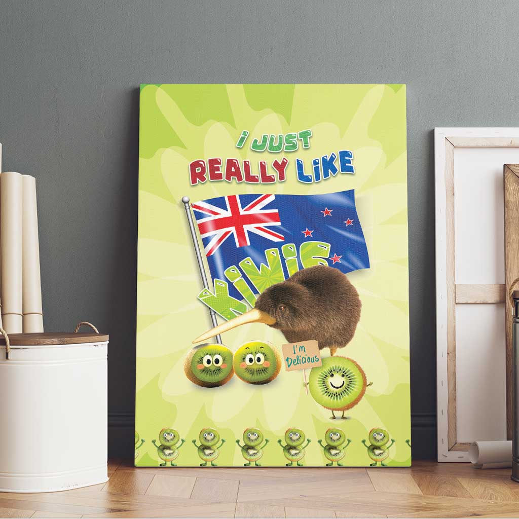 New Zealand Kiwi Canvas Wall Art I Just Really Like Kiwis DT04 - Polynesian Pride
