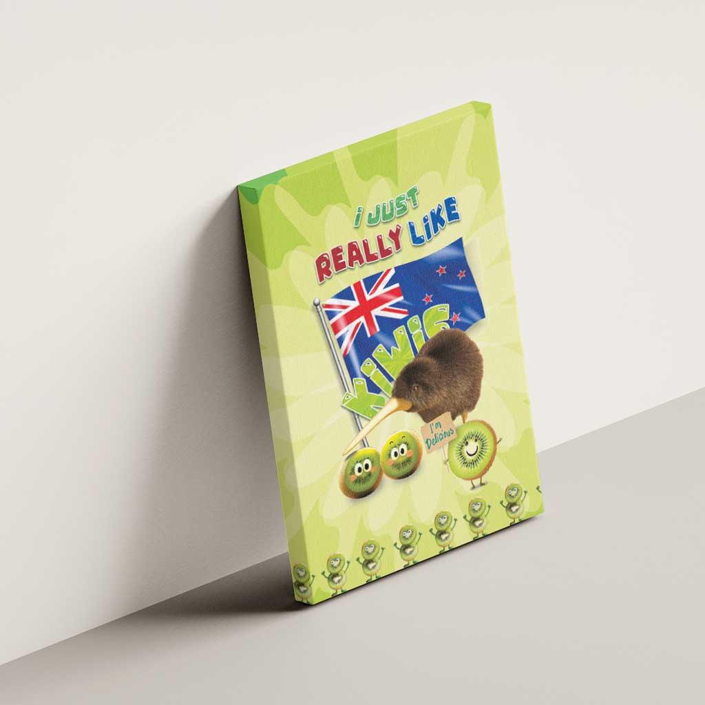 New Zealand Kiwi Canvas Wall Art I Just Really Like Kiwis DT04 - Polynesian Pride