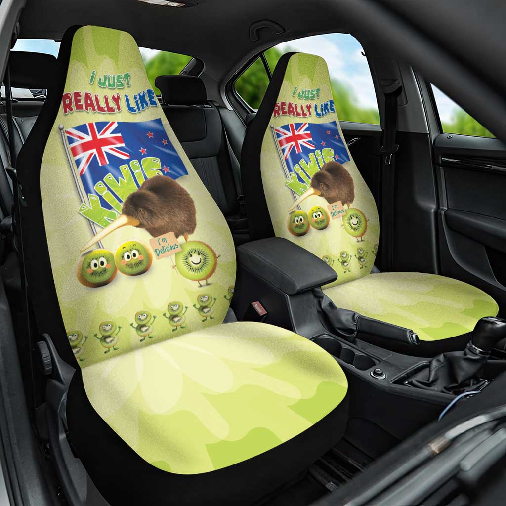 New Zealand Kiwi Car Seat Cover I Just Really Like Kiwis DT04 One Size Green - Polynesian Pride