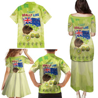 New Zealand Kiwi Family Matching Puletasi and Hawaiian Shirt I Just Really Like Kiwis