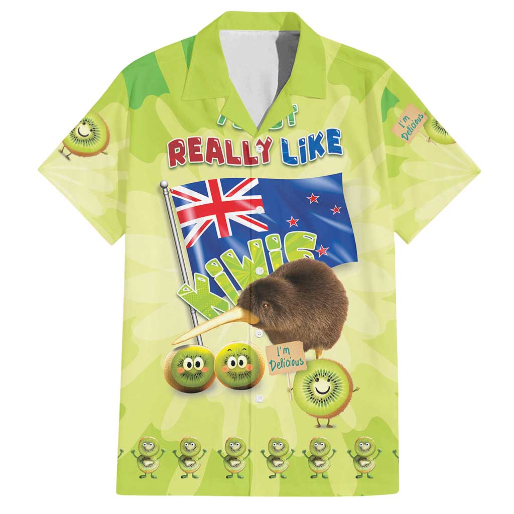New Zealand Kiwi Family Matching Summer Maxi Dress and Hawaiian Shirt I Just Really Like Kiwis DT04 Dad's Shirt - Short Sleeve Green - Polynesian Pride