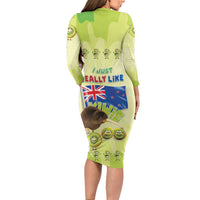New Zealand Kiwi Long Sleeve Bodycon Dress I Just Really Like Kiwis
