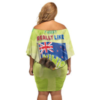 New Zealand Kiwi Off Shoulder Short Dress I Just Really Like Kiwis