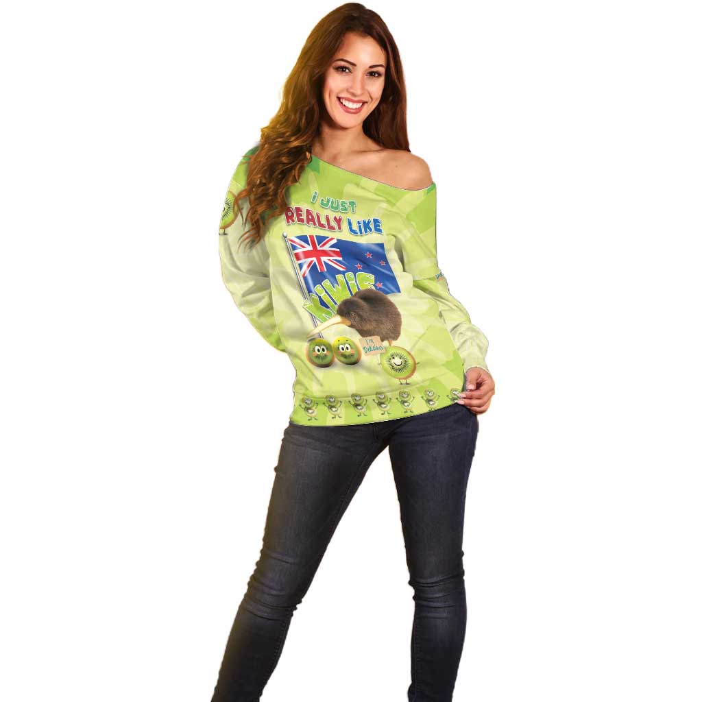 New Zealand Kiwi Off Shoulder Sweater I Just Really Like Kiwis