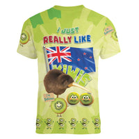 New Zealand Kiwi Women V-Neck T-Shirt I Just Really Like Kiwis