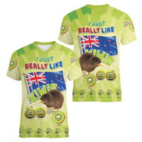 New Zealand Kiwi Women V-Neck T-Shirt I Just Really Like Kiwis