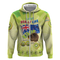 New Zealand Kiwi Zip Hoodie I Just Really Like Kiwis DT04 Zip Hoodie Green - Polynesian Pride
