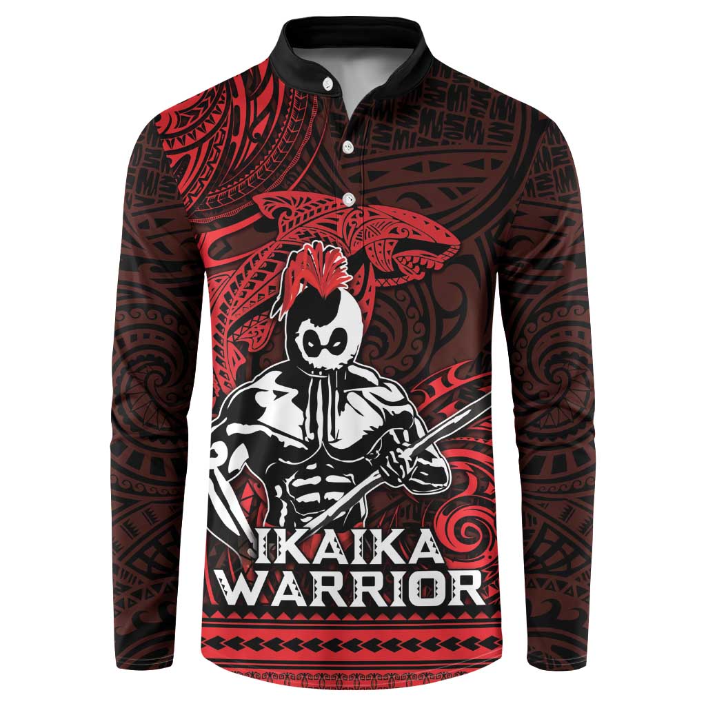 Hawaii Ikaika Warrior Button Sweatshirt Hawaiian Tribal Tattoo