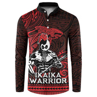 Hawaii Ikaika Warrior Button Sweatshirt Hawaiian Tribal Tattoo