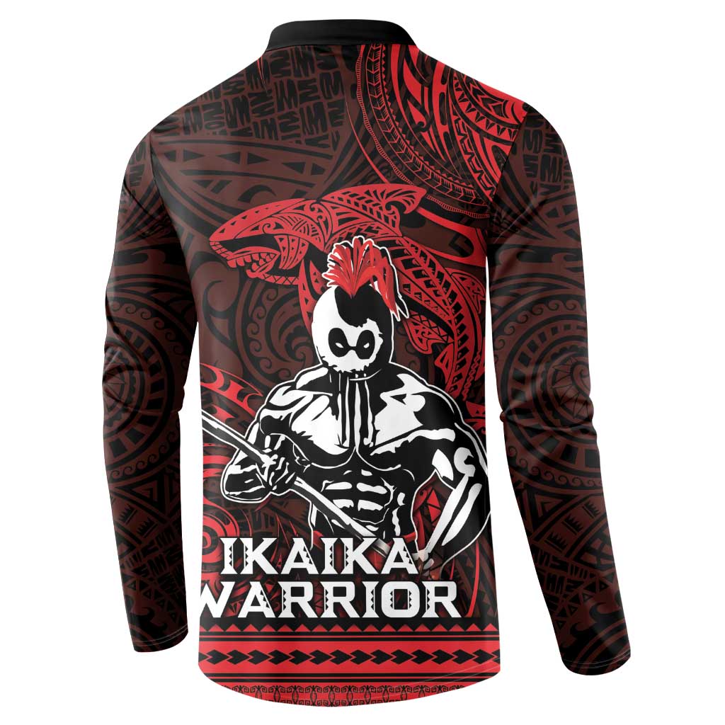 Hawaii Ikaika Warrior Button Sweatshirt Hawaiian Tribal Tattoo