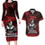Hawaii Ikaika Warrior Couples Matching Long Sleeve Bodycon Dress and Hawaiian Shirt Hawaiian Tribal Tattoo