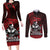 Hawaii Ikaika Warrior Couples Matching Long Sleeve Bodycon Dress and Long Sleeve Button Shirt Hawaiian Tribal Tattoo