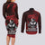 Hawaii Ikaika Warrior Couples Matching Long Sleeve Bodycon Dress and Long Sleeve Button Shirt Hawaiian Tribal Tattoo