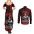 Hawaii Ikaika Warrior Couples Matching Summer Maxi Dress and Long Sleeve Button Shirt Hawaiian Tribal Tattoo