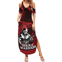 Hawaii Ikaika Warrior Family Matching Summer Maxi Dress and Hawaiian Shirt Hawaiian Tribal Tattoo