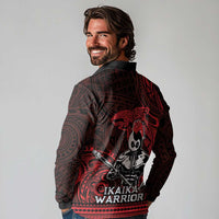 Hawaii Ikaika Warrior Long Sleeve Polo Shirt Hawaiian Tribal Tattoo