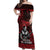 Hawaii Ikaika Warrior Off Shoulder Maxi Dress Hawaiian Tribal Tattoo