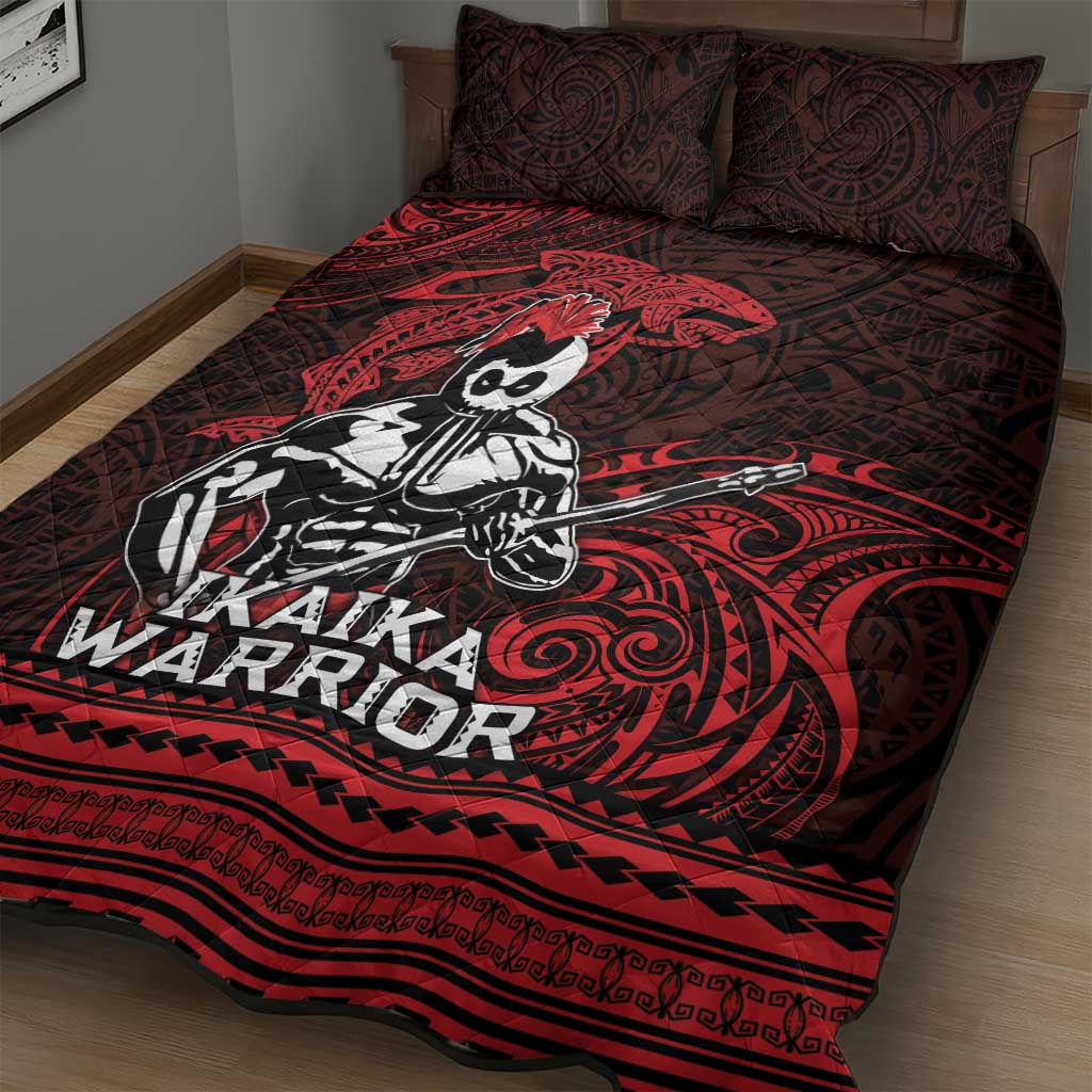 Hawaii Ikaika Warrior Quilt Bed Set Hawaiian Tribal Tattoo