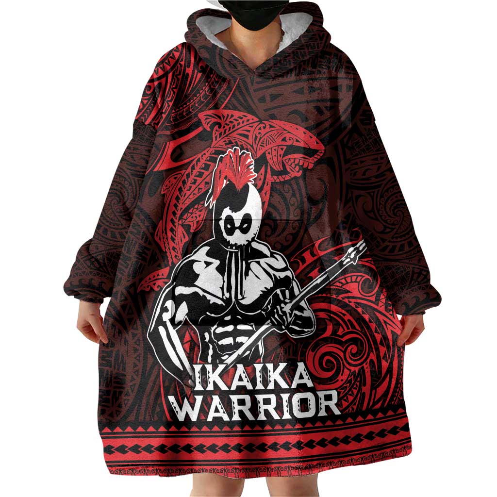 Hawaii Ikaika Warrior Wearable Blanket Hoodie Hawaiian Tribal Tattoo
