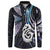 New Zealand Aotearoa Button Sweatshirt Maori Hei Manaia Purple Paua Shell