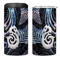 New Zealand Aotearoa 4 in 1 Can Cooler Tumbler Maori Hei Manaia Purple Paua Shell